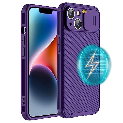 Hitaoyou iPhone 13 case magsafe, iPhone 13 case with Camera Cover [Support Magsafe Charger], Slim Magsafe Case for iPhone 13 case with Slide Lens Cover iPhone 13 case for Women Purple von Hitaoyou