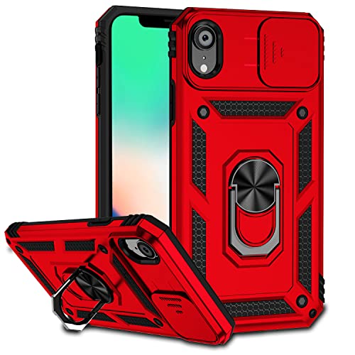 Hitaoyou iPhone xr Hülle mit Kameraabdeckung, iPhone xr Handyhülle, iPhone xr Hülle mit Ständer, stoßfest, strapazierfähig, in Militärqualität, mit magnetischer Autohalterung, Hüllen für iPhone xr von Hitaoyou