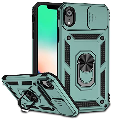 Hitaoyou iPhone xr Hülle mit Kameraabdeckung, iPhone xr Handyhülle, iPhone xr Hülle mit Ständer, stoßfest, strapazierfähig, in Militärqualität, mit magnetischer Autohalterung, Hüllen für iPhone xr von Hitaoyou