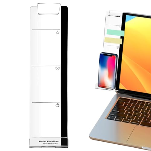 Hitburu Monitor Notizhalter | Acryl Transparente Computer Monitor Seitenhalterung,Klarer Organizer mit Seitenmontage als Schreibtischzubehör für Laptop und Büro Hitburu Monitor Notizhalter | Acryl Transparente Computer Monitor Seitenhalterung,Klarer Organizer mit Seitenmontage als Schreibtischzubehör für Laptop und Büro von Hitburu
