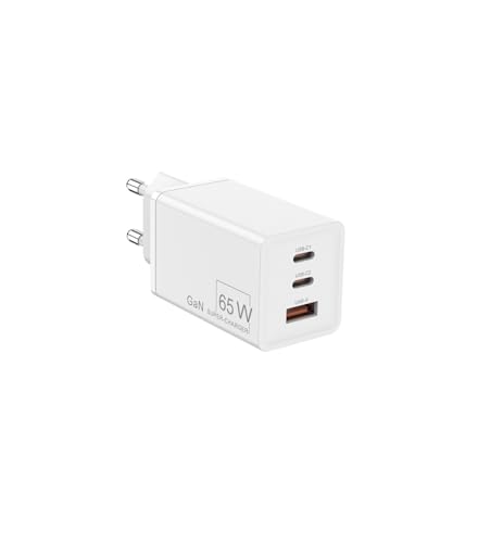 Hitkefi GaN 65W USB-C Ladegerät mit 3 Ports,65W Vollleistungsausgang，PD 3.0 und PPS,QC,110-240V Reiseadapter, kompatibel med MacBook,Pad, iPhone16, Galaxy S24, Note20 og Mere, [QH-Z67] von Hitkefi