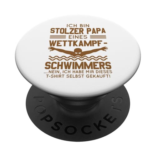 Stolzer Papa Wettkampfschwimmer Geschenk braun voll PopSockets Klebender PopGrip Stolzer Papa Wettkampfschwimmer Geschenk braun voll PopSockets Klebender PopGrip von Hito & Ece Family Love