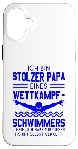 Stolzer Papa Wettkampfschwimmer Geschenk dunkelblau Hülle für iPhone 16 Plus Stolzer Papa Wettkampfschwimmer Geschenk dunkelblau Hülle für iPhone 16 Plus von Hito & Ece Family Love