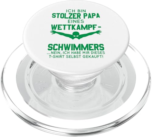 Stolzer Papa Wettkampfschwimmer Geschenk dunkelgrün weiß PopSockets PopGrip für MagSafe Stolzer Papa Wettkampfschwimmer Geschenk dunkelgrün weiß PopSockets PopGrip für MagSafe von Hito & Ece Family Love