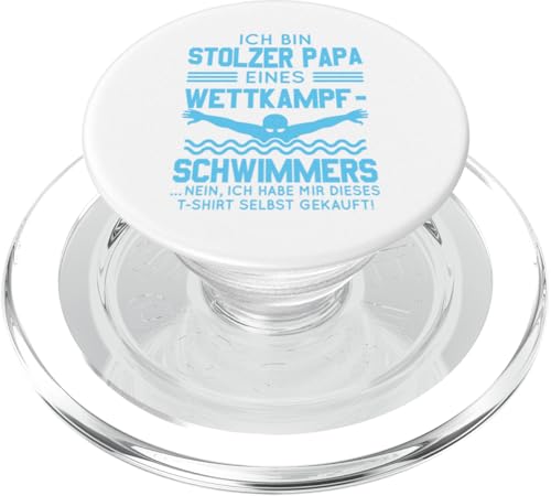 Stolzer Papa Wettkampfschwimmer Geschenk hellblau PopSockets PopGrip für MagSafe Stolzer Papa Wettkampfschwimmer Geschenk hellblau PopSockets PopGrip für MagSafe von Hito & Ece Family Love