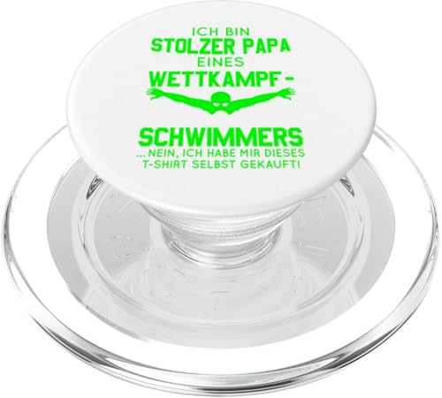Stolzer Papa Wettkampfschwimmer Geschenk hellgrün weiß PopSockets PopGrip für MagSafe Stolzer Papa Wettkampfschwimmer Geschenk hellgrün weiß PopSockets PopGrip für MagSafe von Hito & Ece Family Love