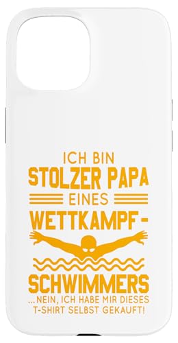 Stolzer Papa Wettkampfschwimmer Geschenk orange Hülle für iPhone 15 Stolzer Papa Wettkampfschwimmer Geschenk orange Hülle für iPhone 15 von Hito & Ece Family Love