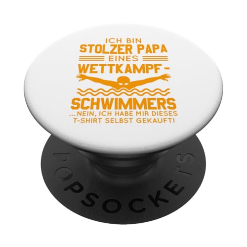 Stolzer Papa Wettkampfschwimmer Geschenk orange PopSockets Klebender PopGrip Stolzer Papa Wettkampfschwimmer Geschenk orange PopSockets Klebender PopGrip von Hito & Ece Family Love