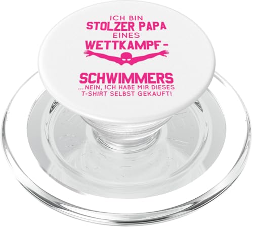 Stolzer Papa Wettkampfschwimmer Geschenk pink weiß PopSockets PopGrip für MagSafe Stolzer Papa Wettkampfschwimmer Geschenk pink weiß PopSockets PopGrip für MagSafe von Hito & Ece Family Love
