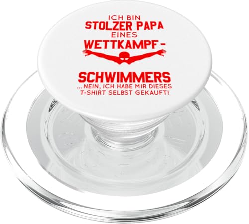 Stolzer Papa Wettkampfschwimmer Geschenk rot weiß PopSockets PopGrip für MagSafe Stolzer Papa Wettkampfschwimmer Geschenk rot weiß PopSockets PopGrip für MagSafe von Hito & Ece Family Love