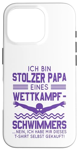 Stolzer Papa Wettkampfschwimmer Geschenk violett voll Hülle für iPhone 16 Pro Stolzer Papa Wettkampfschwimmer Geschenk violett voll Hülle für iPhone 16 Pro von Hito & Ece Family Love