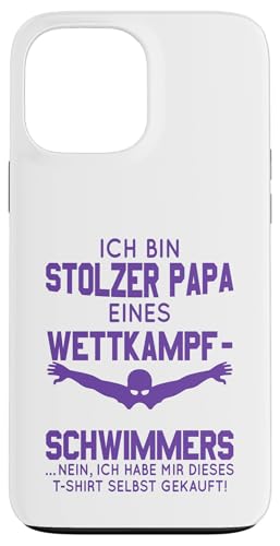 Stolzer Papa Wettkampfschwimmer Geschenk violett weiß Hülle für iPhone 13 Pro Max von Hito & Ece Family Love