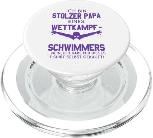 Stolzer Papa Wettkampfschwimmer Geschenk violett weiß PopSockets PopGrip für MagSafe Stolzer Papa Wettkampfschwimmer Geschenk violett weiß PopSockets PopGrip für MagSafe von Hito & Ece Family Love