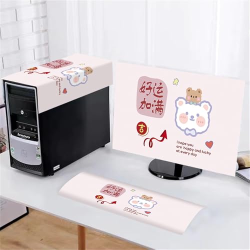 Hixingo 3 Stück Set Staubschutzhülle für Computer-Monitore, Tastatur Computer Host Desktop PC Monitor Protector Staubdicht Computer Fall Abdeckungen (22 Zoll,B) von Hixingo