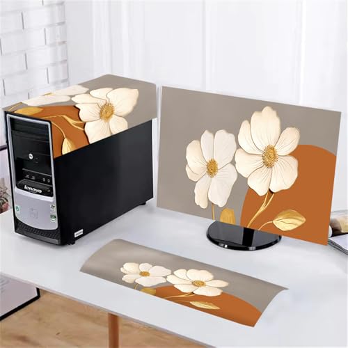 Hixingo 3 Stück Set Staubschutzhülle für Computer-Monitore, Tastatur Computer Host Desktop PC Monitor Protector Staubdicht Computer Fall Abdeckungen (22 Zoll,J) von Hixingo