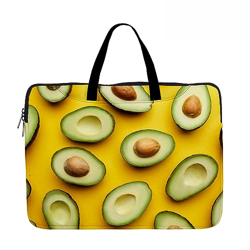 Hixingo Laptop-Handtasche für Frauen 13 14 15 Zoll Aktentasche 3D Druckmuster Arbeitstasche Computer-Tasche Tragbare Bag Laptop-Schutzhülle Laptoptasche (13”,Avocadomuster 4) von Hixingo