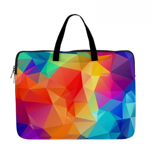 Hixingo Laptop-Handtasche für Frauen 13 14 15 Zoll Aktentasche 3D Druckmuster Arbeitstasche Computer-Tasche Tragbare Bag Laptop-Schutzhülle Laptoptasche (13”,Mehrfarbig) von Hixingo