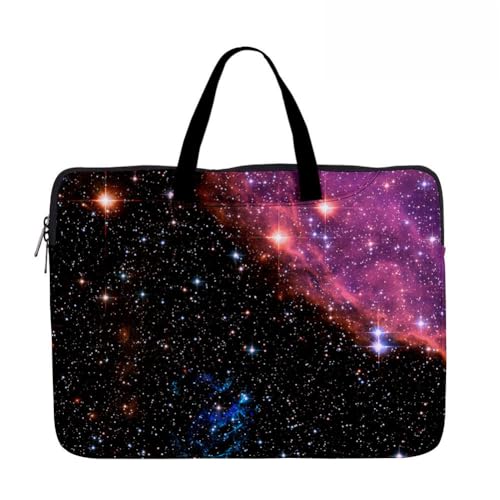 Hixingo Laptop-Handtasche für Frauen 13 14 15 Zoll Aktentasche 3D Druckmuster Arbeitstasche Computer-Tasche Tragbare Bag Laptop-Schutzhülle Laptoptasche (13”,Sternenhimmel 6) von Hixingo