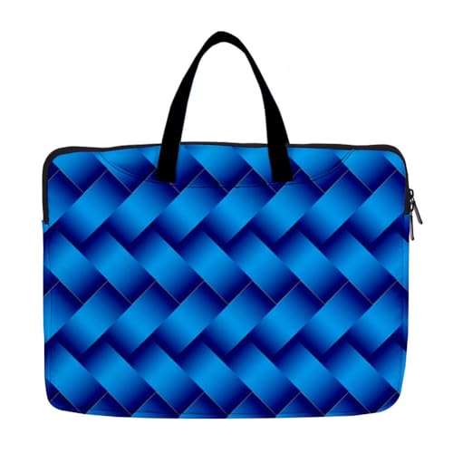 Hixingo Laptop-Handtasche für Frauen 13 14 15 Zoll Aktentasche 3D Druckmuster Arbeitstasche Computer-Tasche Tragbare Bag Laptop-Schutzhülle Laptoptasche (13”,buntes Geflecht 1) von Hixingo