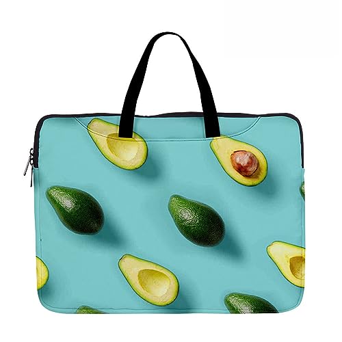 Hixingo Laptop-Handtasche für Frauen 13 14 15 Zoll Aktentasche 3D Druckmuster Arbeitstasche Computer-Tasche Tragbare Bag Laptop-Schutzhülle Laptoptasche (14”,Avocadomuster 1) von Hixingo