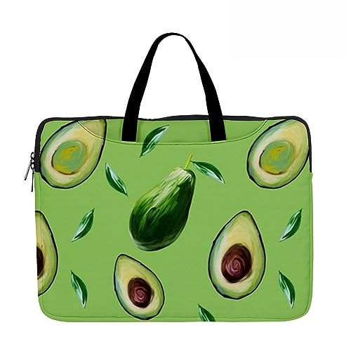 Hixingo Laptop-Handtasche für Frauen 13 14 15 Zoll Aktentasche 3D Druckmuster Arbeitstasche Computer-Tasche Tragbare Bag Laptop-Schutzhülle Laptoptasche (14”,Avocadomuster 3) von Hixingo