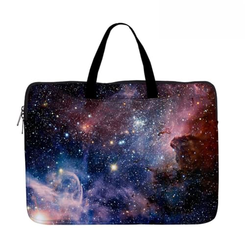Hixingo Laptop-Handtasche für Frauen 13 14 15 Zoll Aktentasche 3D Druckmuster Arbeitstasche Computer-Tasche Tragbare Bag Laptop-Schutzhülle Laptoptasche (14”,Sternenhimmel 1) von Hixingo