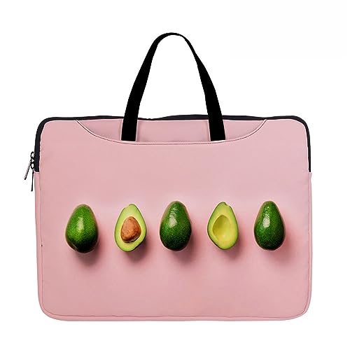 Hixingo Laptop-Handtasche für Frauen 13 14 15 Zoll Aktentasche 3D Druckmuster Arbeitstasche Computer-Tasche Tragbare Bag Laptop-Schutzhülle Laptoptasche (15”,Avocadomuster 7) von Hixingo