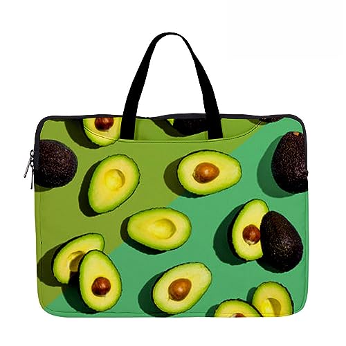 Hixingo Laptop-Handtasche für Frauen 13 14 15 Zoll Aktentasche 3D Druckmuster Arbeitstasche Computer-Tasche Tragbare Bag Laptop-Schutzhülle Laptoptasche (15”,Avocadomuster 8) von Hixingo