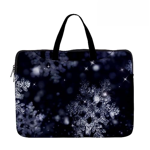 Hixingo Laptop-Handtasche für Frauen 13 14 15 Zoll Aktentasche 3D Druckmuster Arbeitstasche Computer-Tasche Tragbare Bag Laptop-Schutzhülle Laptoptasche (15”,Schneeflocke 5) von Hixingo