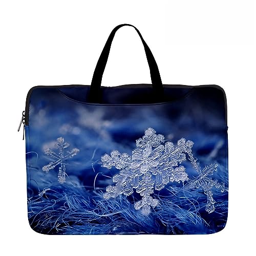 Hixingo Laptop-Handtasche für Frauen 13 14 15 Zoll Aktentasche 3D Druckmuster Arbeitstasche Computer-Tasche Tragbare Bag Laptop-Schutzhülle Laptoptasche (15”,Schneeflocke 8) von Hixingo