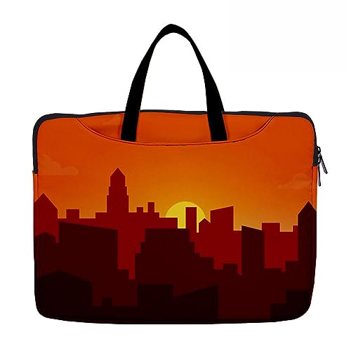 Hixingo Laptop-Handtasche für Frauen 13 14 15 Zoll Aktentasche 3D Druckmuster Arbeitstasche Computer-Tasche Tragbare Bag Laptop-Schutzhülle Laptoptasche (Sonnenuntergang 1,14”) von Hixingo