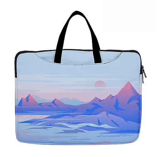 Hixingo Laptop-Handtasche für Frauen 13 14 15 Zoll Aktentasche 3D Druckmuster Arbeitstasche Computer-Tasche Tragbare Bag Laptop-Schutzhülle Laptoptasche (Sonnenuntergang 10,15”) von Hixingo