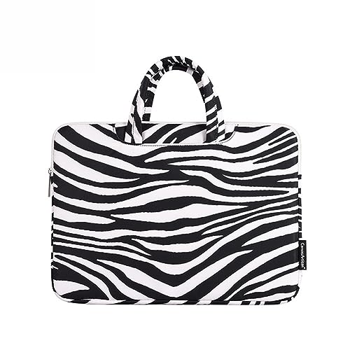 Hixingo Laptop-Handtasche für Frauen 13 14 15 Zoll Wasserdichtes Aktentasche Computer-Tasche Arbeitstasche Tragbare Bag Laptop-Schutzhülle Laptoptasche (12”,Zebradruck) von Hixingo