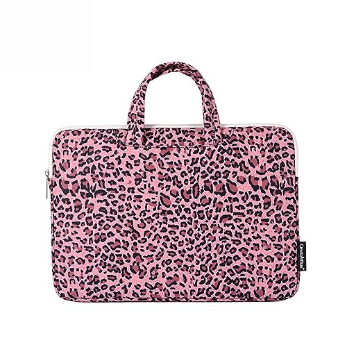 Hixingo Laptop-Handtasche für Frauen 13 14 15 Zoll Wasserdichtes Aktentasche Computer-Tasche Arbeitstasche Tragbare Bag Laptop-Schutzhülle Laptoptasche (12”,rosa Flecken) von Hixingo