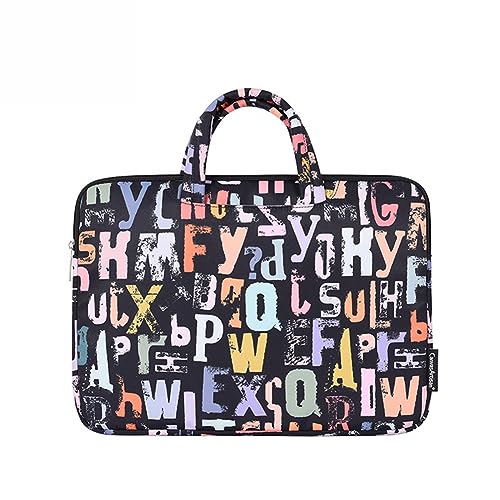 Hixingo Laptop-Handtasche für Frauen 13 14 15 Zoll Wasserdichtes Aktentasche Computer-Tasche Arbeitstasche Tragbare Bag Laptop-Schutzhülle Laptoptasche (14”,Alphabet) von Hixingo