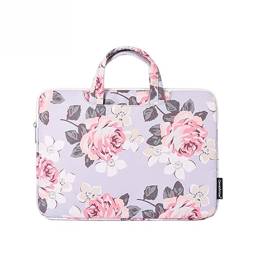 Hixingo Laptop-Handtasche für Frauen 13 14 15 Zoll Wasserdichtes Aktentasche Computer-Tasche Arbeitstasche Tragbare Bag Laptop-Schutzhülle Laptoptasche (14”,Blumenmuster G) von Hixingo