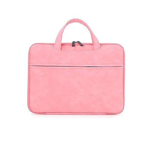 Hixingo Laptop-Handtasche für Frauen 13 14 15.6 Zoll PU Wasserdichtes Aktentasche Arbeitstasche Computer-Tasche Tragbare Bag Laptop-Schutzhülle Laptoptasche (14”,Rosa) von Hixingo