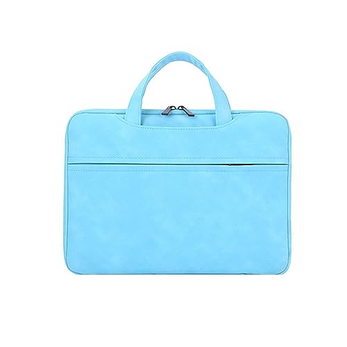 Hixingo Laptop-Handtasche für Frauen 13 14 15.6 Zoll PU Wasserdichtes Aktentasche Arbeitstasche Computer-Tasche Tragbare Bag Laptop-Schutzhülle Laptoptasche (15.6”,Himmelblau) von Hixingo