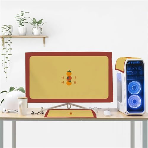 Hixingo Staubschutzhülle 3 Stück Set für Computer-Monitore, Tastatur Computer Host Desktop PC Monitor Protector Staubdicht Computer Fall Abdeckungen (Cartoon 14,24 Zoll) von Hixingo