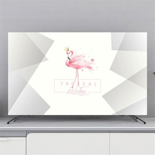 Hixingo TV Abdeckung Staubschutzhülle, 3D Flamingo Muster Schutzhülle Fernseher 32-80 Zoll TV Schutzhülle Fernsehabdeckung Fernseh Abdeckung Abdeckhaube für Fernseher (Aquarell,55inch) von Hixingo