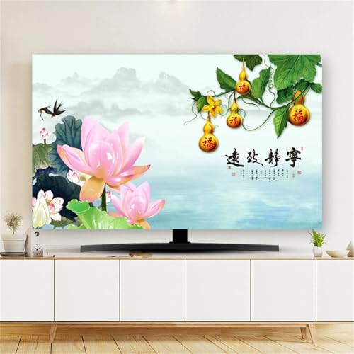 Hixingo TV Abdeckung Staubschutzhülle, 3D Lotusblume Muster Schutzhülle Fernseher 32-80 Zoll TV Schutzhülle Fernsehabdeckung Fernseh Abdeckung Abdeckhaube für Fernseher (Chinesisch Stil,58-60inch) Hixingo TV Abdeckung Staubschutzhülle, 3D Lotusblume Muster Schutzhülle Fernseher 32-80 Zoll TV Schutzhülle Fernsehabdeckung Fernseh Abdeckung Abdeckhaube für Fernseher (Chinesisch Stil,58-60inch) von Hixingo