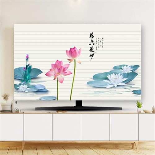 Hixingo TV Abdeckung Staubschutzhülle, 3D Lotusblume Muster Schutzhülle Fernseher 32-80 Zoll TV Schutzhülle Fernsehabdeckung Fernseh Abdeckung Abdeckhaube für Fernseher (Weiß Lotusblume,40-43inch) Hixingo TV Abdeckung Staubschutzhülle, 3D Lotusblume Muster Schutzhülle Fernseher 32-80 Zoll TV Schutzhülle Fernsehabdeckung Fernseh Abdeckung Abdeckhaube für Fernseher (Weiß Lotusblume,40-43inch) von Hixingo