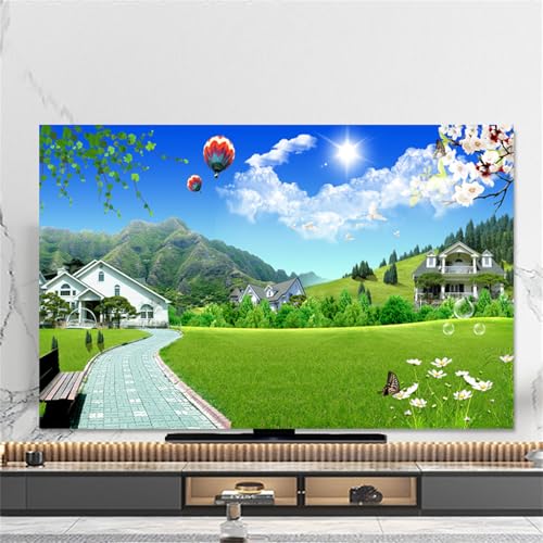 Hixingo TV Abdeckung Staubschutzhülle, 3D Wald Muster TV Staubschutzhülle 32-80inch TV Abdeckung Schutzhülle Fernseher Fernsehabdeckung Universal TV Schutzhülle (32inch,Heißluftballon) von Hixingo