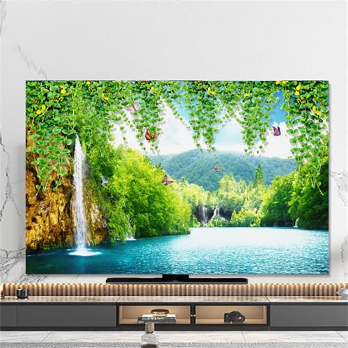 Hixingo TV Abdeckung Staubschutzhülle, 3D Wald Muster TV Staubschutzhülle 32-80inch TV Abdeckung Schutzhülle Fernseher Fernsehabdeckung Universal TV Schutzhülle (37-39inch,Schmetterling) von Hixingo