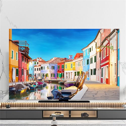 Hixingo TV Schutzhülle für Den, Hülle Bezug Staubschutz für Fernsehen Und Monitor, TV-Abdeckung mit Landschaft Drucken, Fernsehschutz Für Zuhause Innenbereich 32 bis 80 Zoll (Haus,80") von Hixingo