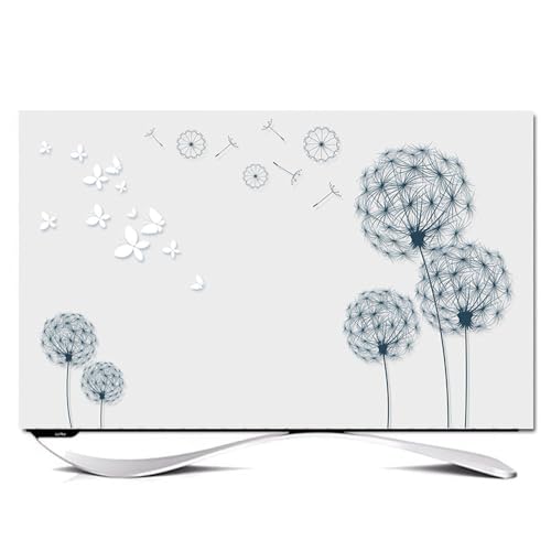 Hixingo TV Schutzhülle für Den, Hülle Bezug Staubschutz für Fernsehen Und Monitor, TV-Abdeckung mit Löwenzahn Drucken, Fernsehschutz Für Zuhause Innenbereich 32 bis 80 Zoll (55",Dunkelblau) von Hixingo