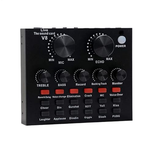 Live Broadcast Soundkarte, Podcast Soundboard Sound Effects Machine, Wireless Audio Equipment, Live Karaoke Sound Card, Wireless Streaming Sound Card, Easy To Use, Portable for Home Studio von Hjatirace