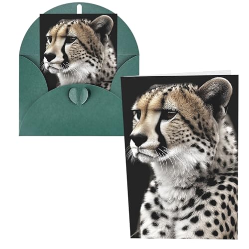 Grußkarten Dankeskarten mit Umschlägen Happy Birthday Card Gepard Weihnachten Grußkarten 10,2 x 15,2 cm Hochzeitskarte Blanko Notizkarten für Party Alle Anlässe Grußkarten Dankeskarten mit Umschlägen Happy Birthday Card Gepard Weihnachten Grußkarten 10,2 x 15,2 cm Hochzeitskarte Blanko Notizkarten für Party Alle Anlässe von Hjrt