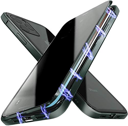 Anti-peep Magnetische Adsorption Hülle für iPhone 11 Pro Anti-Spy Handyhülle 360 Grad Metall Case Privat Screen Schutz doppelseitige Gehärtetes Glas Schutzhülle Anti-Spähen Flip Cover,Grün Anti-peep Magnetische Adsorption Hülle für iPhone 11 Pro Anti-Spy Handyhülle 360 Grad Metall Case Privat Screen Schutz doppelseitige Gehärtetes Glas Schutzhülle Anti-Spähen Flip Cover,Grün von Hkess