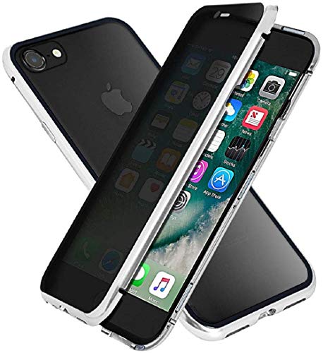 Anti-peep Magnetische Adsorption Hülle für iPhone 6/ 6S Anti-Spy Handyhülle 360 Grad Metall Bumper Case Privat Screen Schutz doppelseitige Gehärtetes Glas Schutzhülle Anti-Spähen Flip Cover,Silber Anti-peep Magnetische Adsorption Hülle für iPhone 6/ 6S Anti-Spy Handyhülle 360 Grad Metall Bumper Case Privat Screen Schutz doppelseitige Gehärtetes Glas Schutzhülle Anti-Spähen Flip Cover,Silber von Hkess
